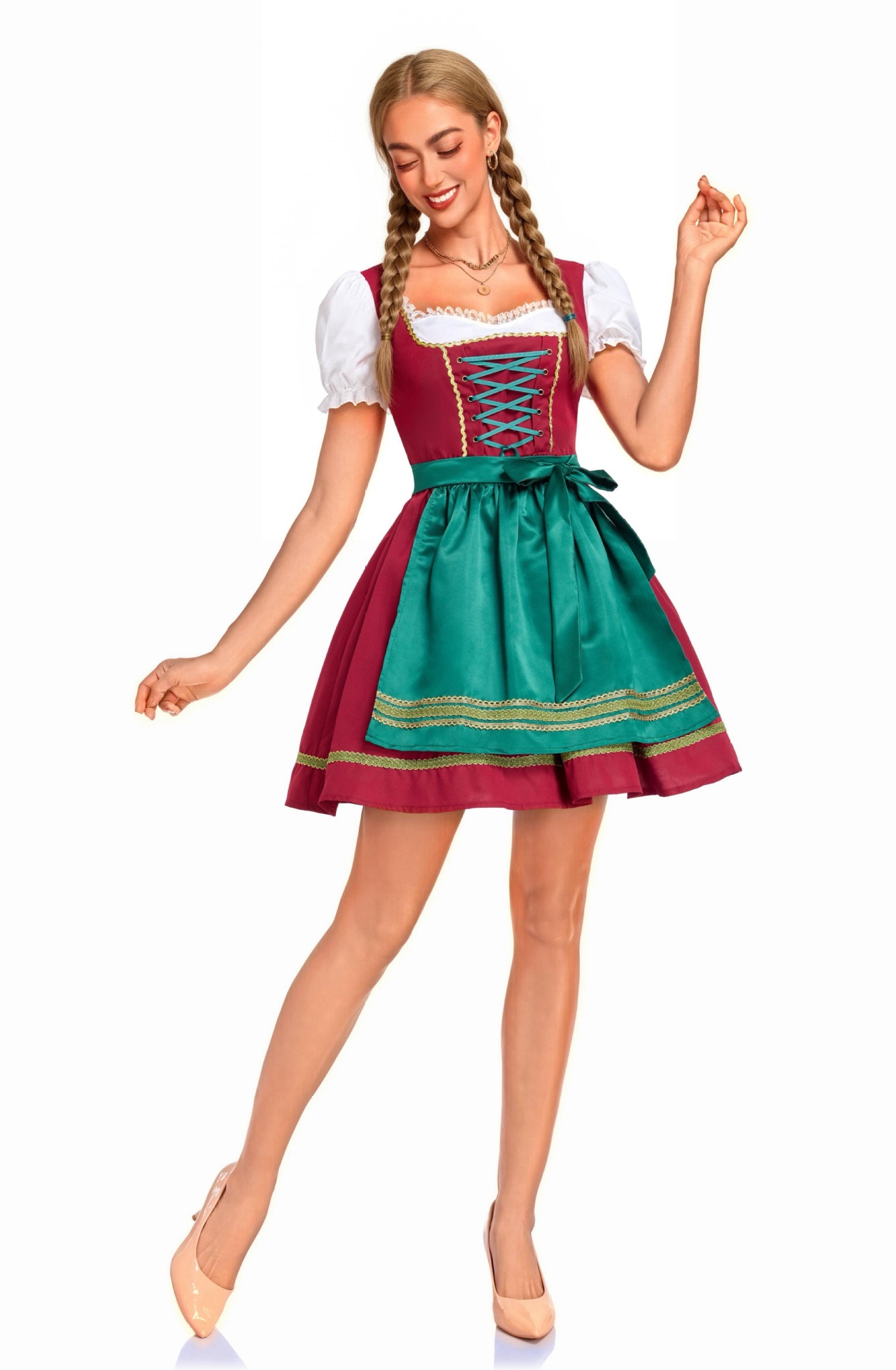 German Oktoberfest Dirndl Costume Munich Traditional Farmhouse Folk Dress